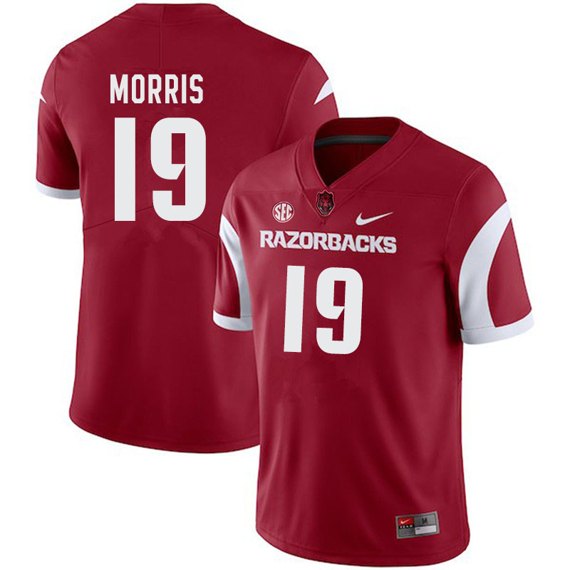 Men #19 Tyson Morris Arkansas Razorbacks College Football Jerseys-Cardinal